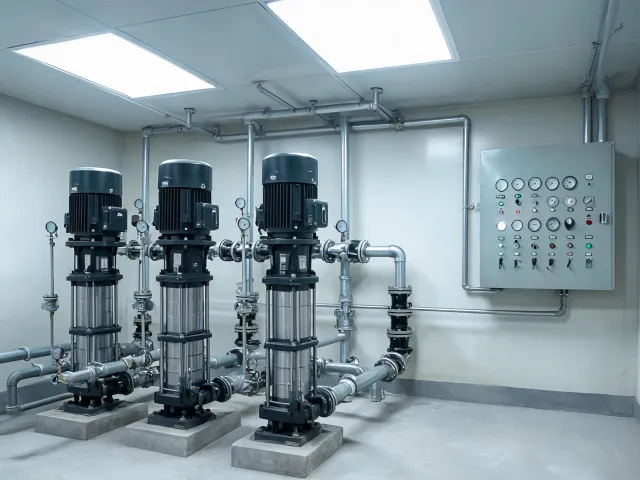 Commercial building pump room