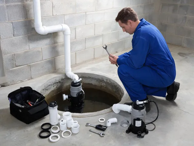 Wastewater sump pump service