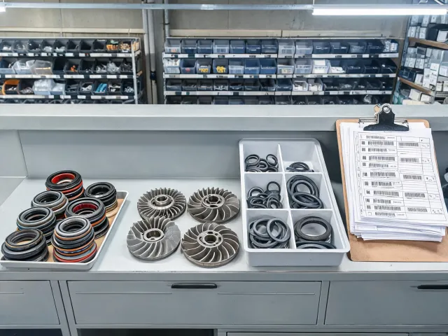 MRO parts counter for pump components